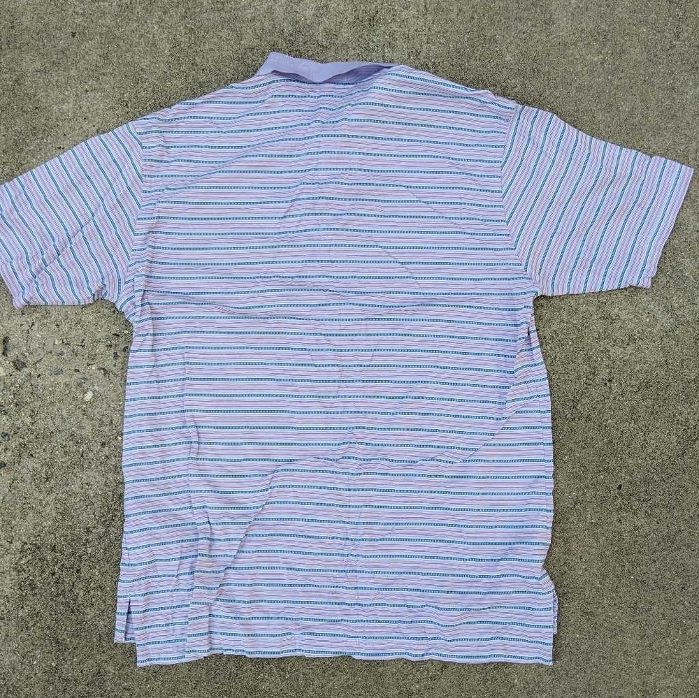 Peter Millar Mens Golf Polo Shirt Stripes Sz Large - Picture 2 of 5
